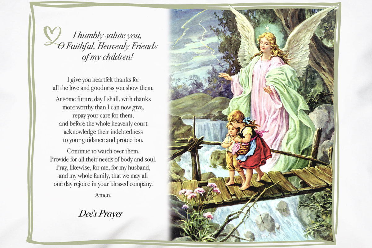 Mother's Prayer to Her Children's Guardian Angel Catholic Pillows