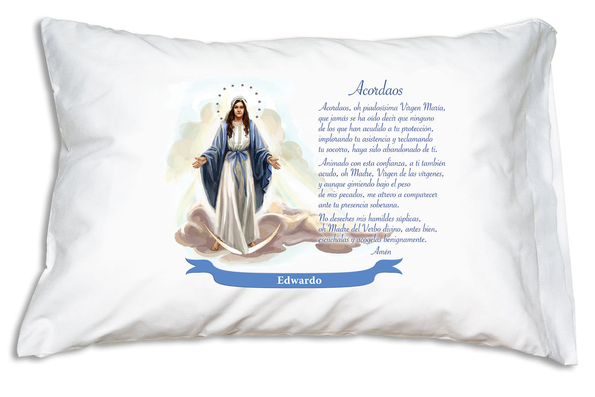 Catholic Prayers in Spanish Acordaos Memorare Prayer Pillowcase