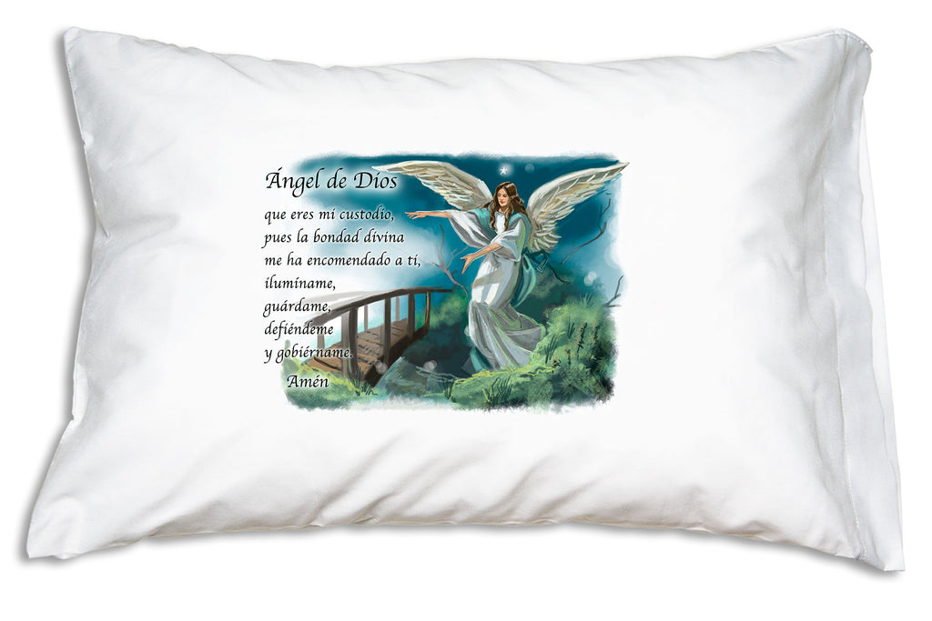 The Angel de Dios (Angel of God) Prayer Pillowcase reminds us to pray to our Guardian Angels.