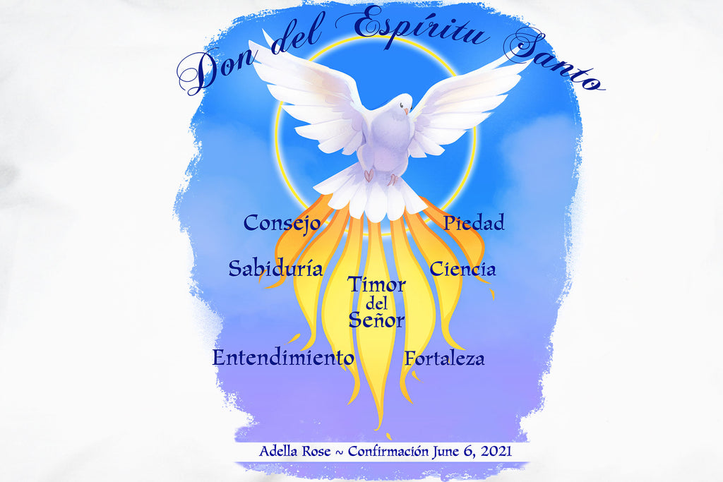 Personalize the Don del Espíritu Santo (Gifts of the Spirit) Prayer Pillowcase 