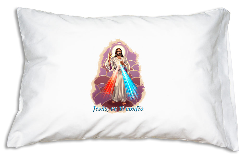 Jesús de la Misericordia Prayer Pillowcase with “Jesús, en Tí confío,” (Jesus, I Trust in You).