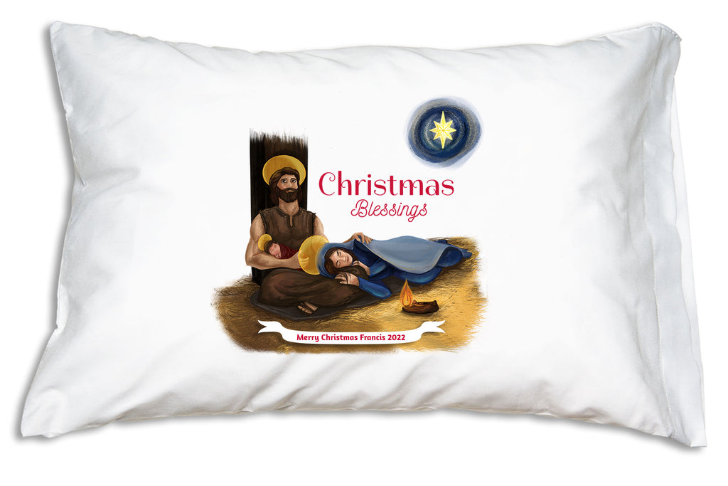 This sweet Christmas-themed Prayer Pillowcase becomes a dear keepsake when personalized with a child's name and the year.