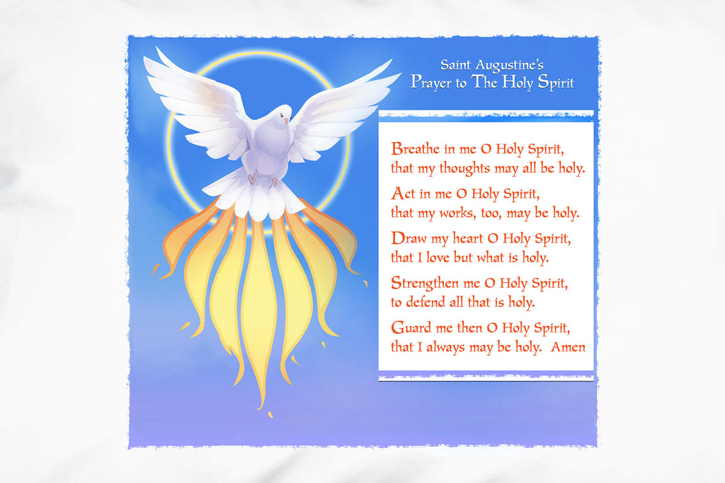 Here's a detail of St. Augustine's beautiful prayer to the Holy Spirit.