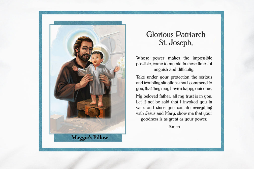 Add your custom wording to the St. Joseph Glorious Patriarch Pillowcase for a loving gift of faith.