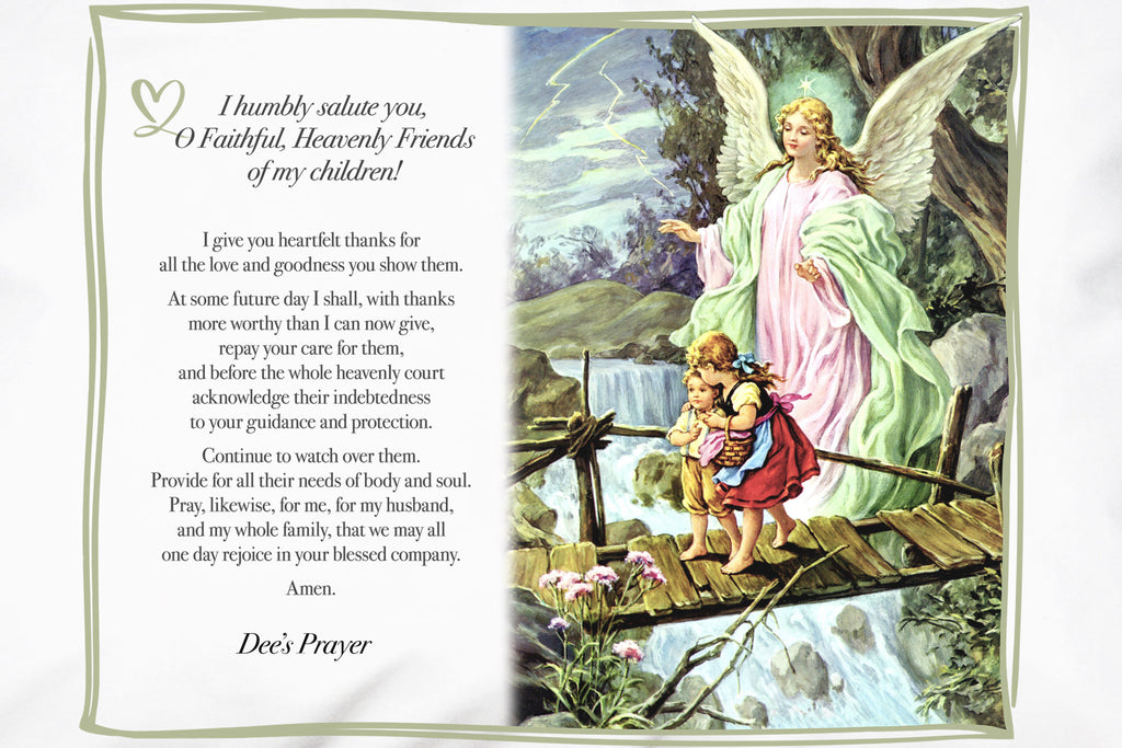Personalize this for a mother you want to support with prayer! This Catholic Prayer Pillowcase features The Mother's prayer to her children's guardian angels beside the beloved Guardian Angel image.