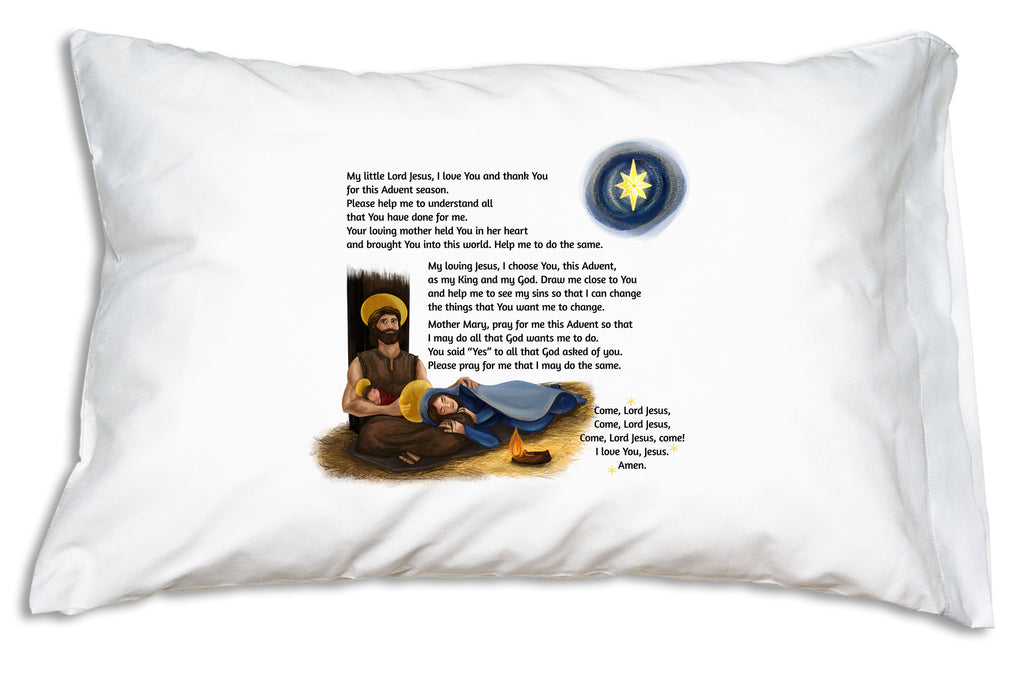 The Child's Prayer for Advent is a wonderful complement to our beautiful image of the Holy Family on this pillowcase.