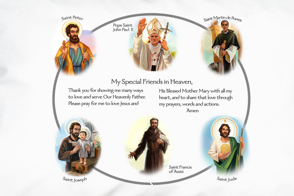 Saintsof Friends Saints and Prayers on Pillowcases | Catholic Prayer Pillowcases
