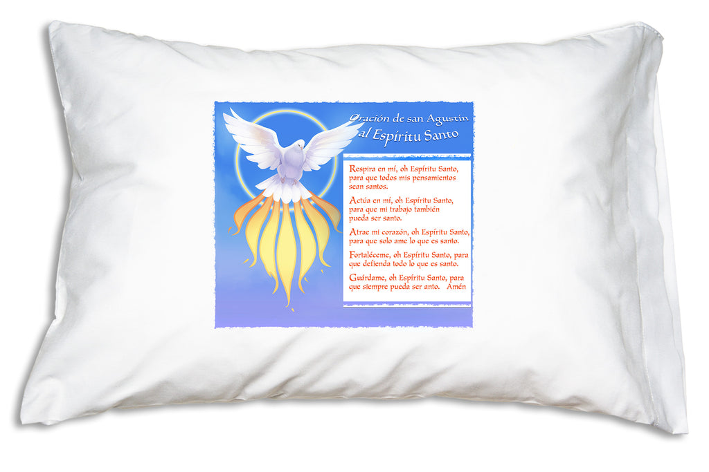 Espíritu Santo: Oración de San Agustín Prayer Pillowcase is a wonderful companion for any Catholic.