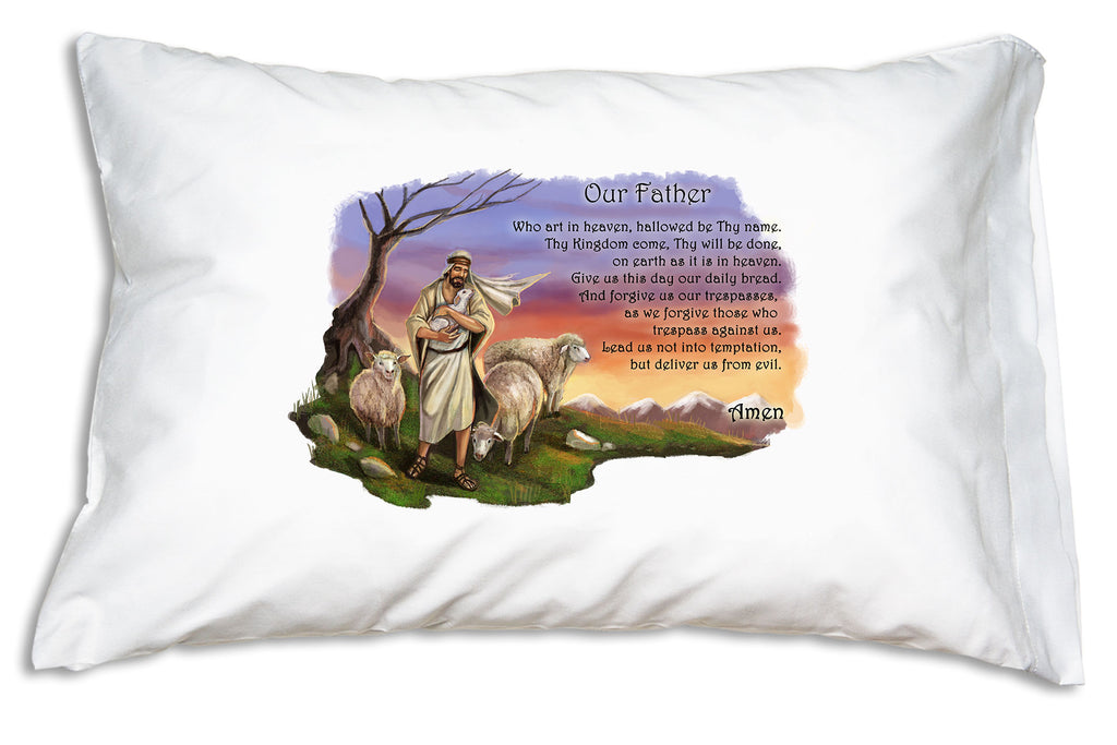 A heart-warming illustration of Jesus as the Good Shepherd fills this Prayer Pillowcase design. 