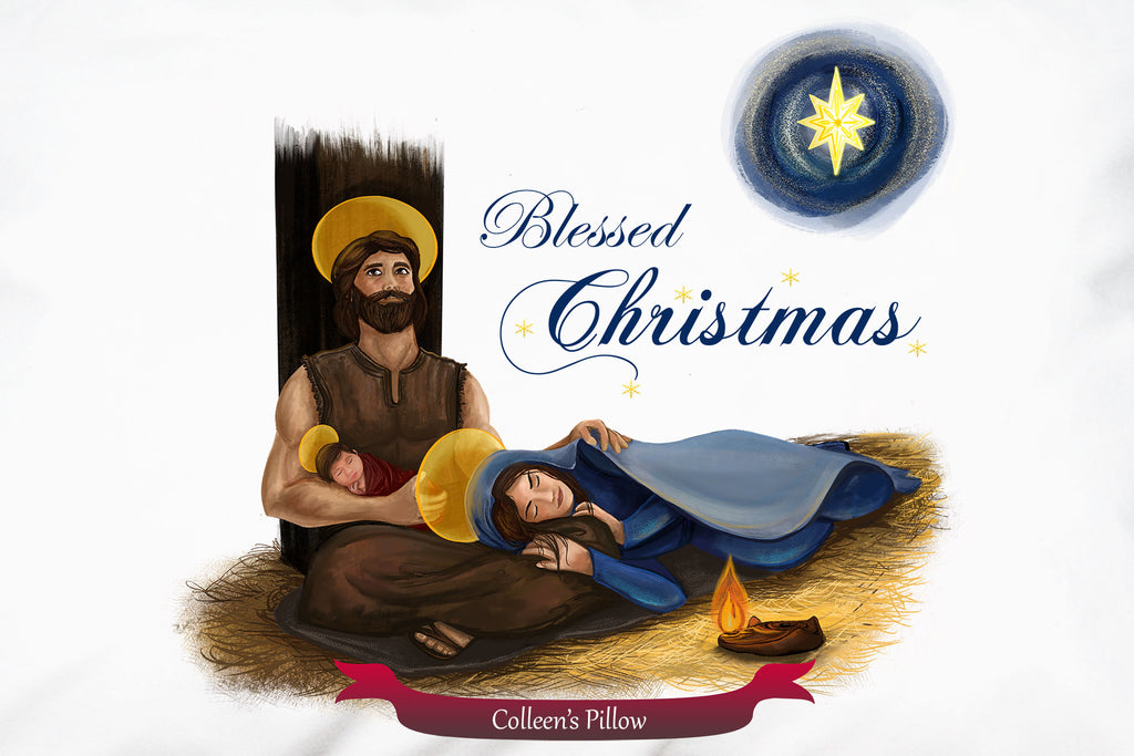 Personalize the Holy Family Blessed Christmas Pillowcase for a lasting gift of faith.