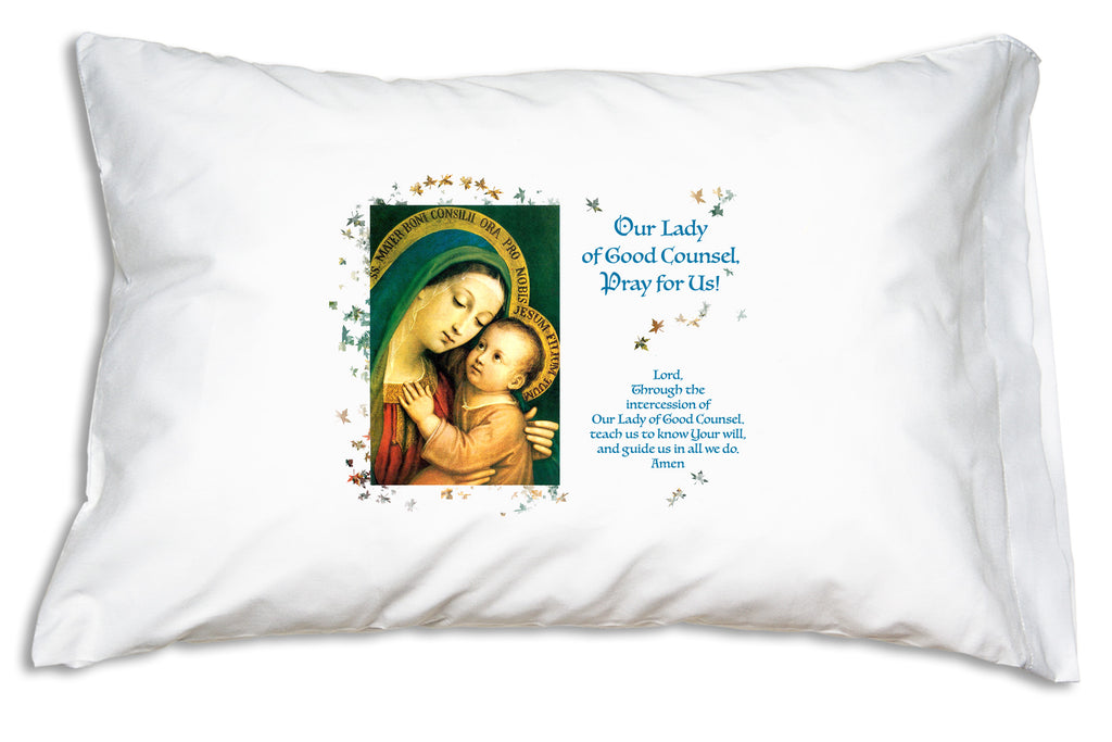 Our Lady of Good Counsel devotional Prayer PIllowcase.