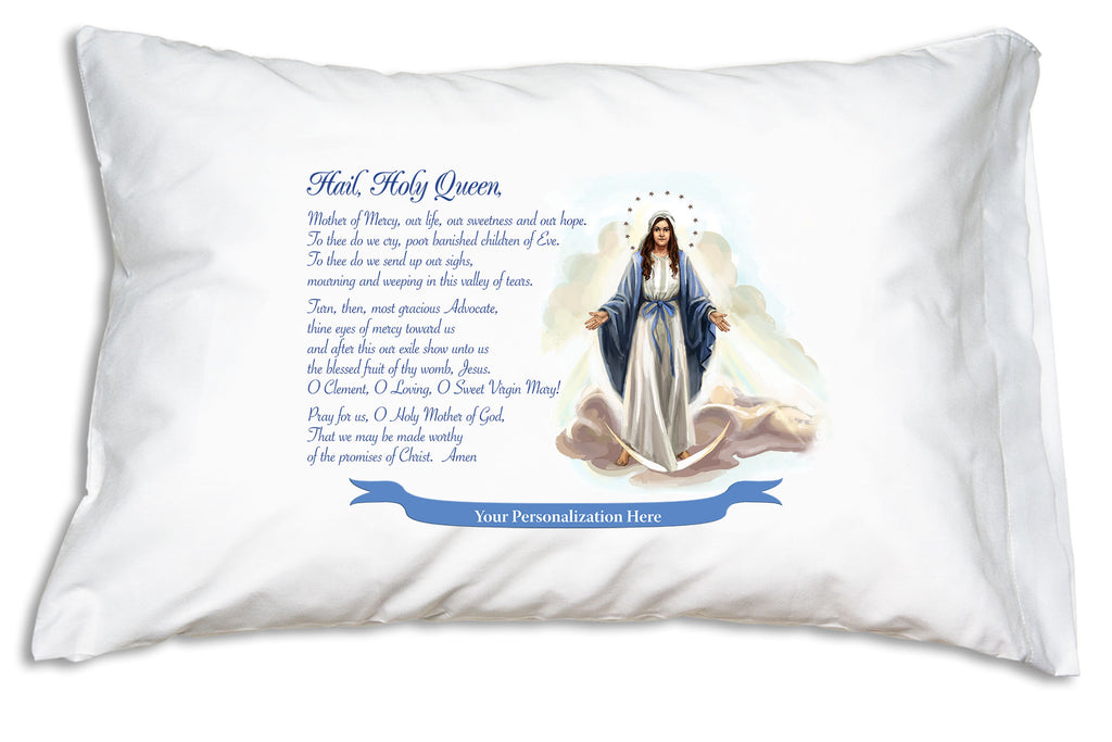 Our Lady of Grace: Hail Holy Queen Prayer Pillowcase