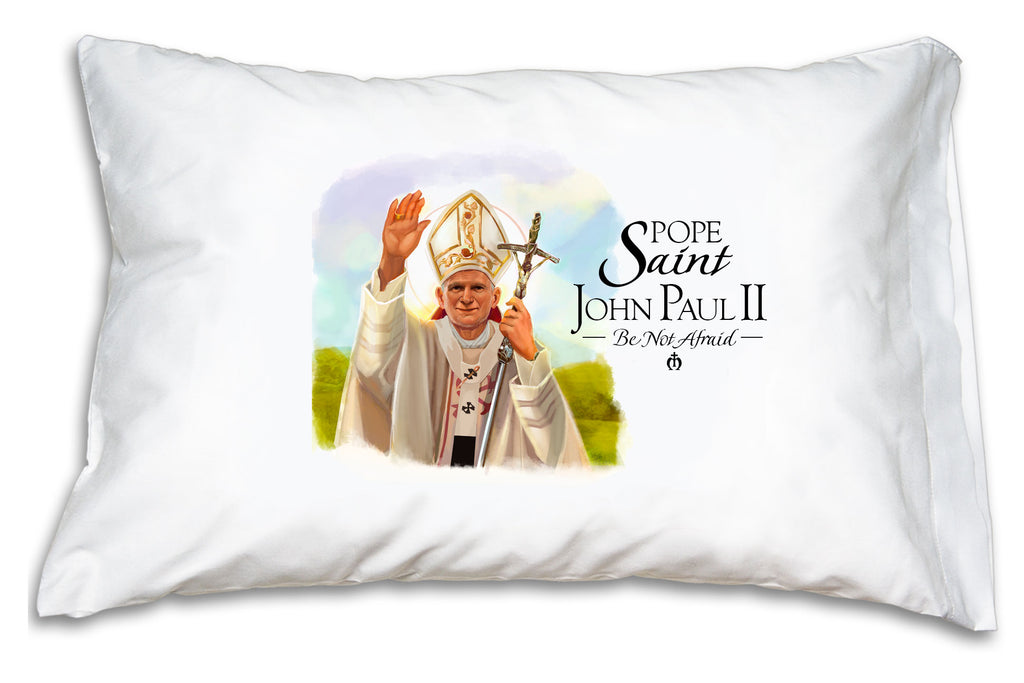 Encourage loved ones to seek the consoling companionship of Saint John Paul II with the gift of a Pope Saint John Paul II Prayer Pillowcase.