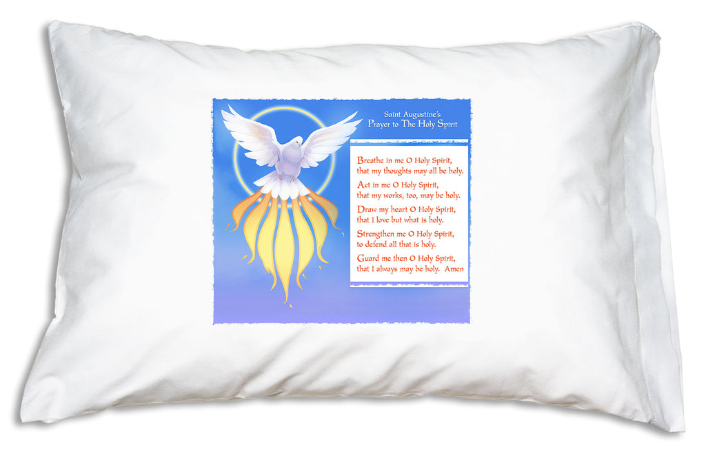Our St. Augustine Prayer Pillowcase features this saint's heart-felt prayer to the Holy Spirit