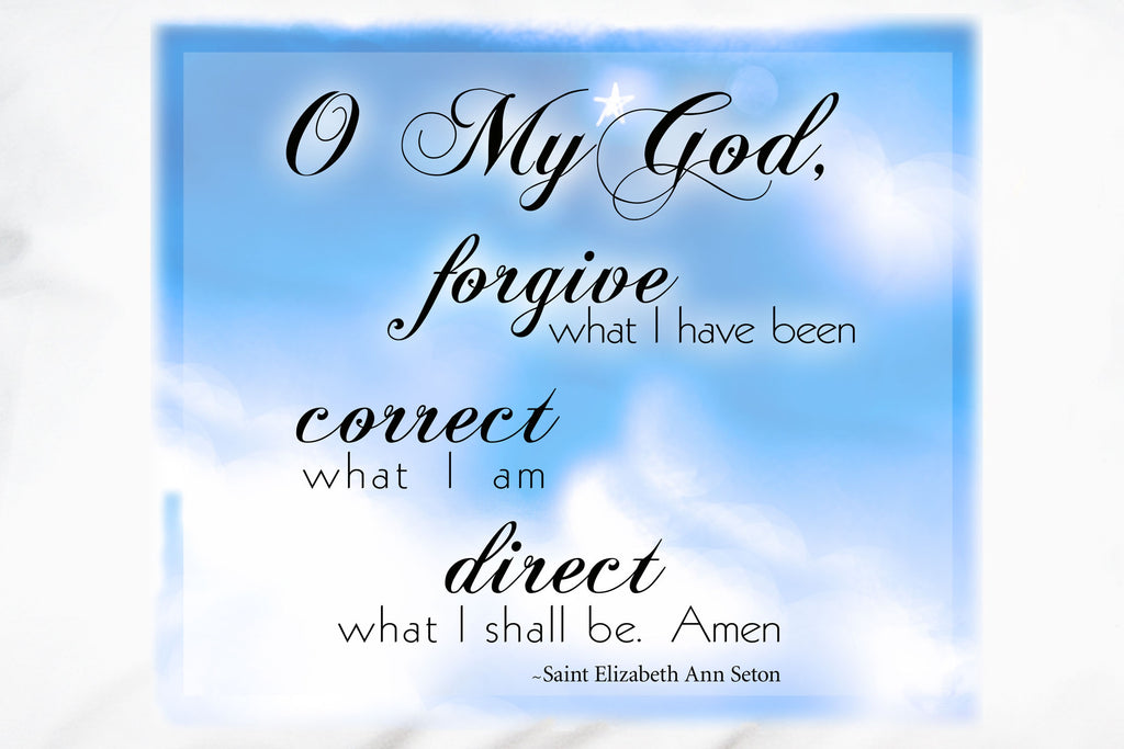 Start every day new and trusting God with this dear little prayer by St. Elizabeth Seton. “O my God, forgive what I have been, correct what I am, and direct what I shall be.” Like all Prayer Pillowcases, it is available in your choice of silky soft 100% cotton, USA grown organic cotton, and a poly/cotton blend. 