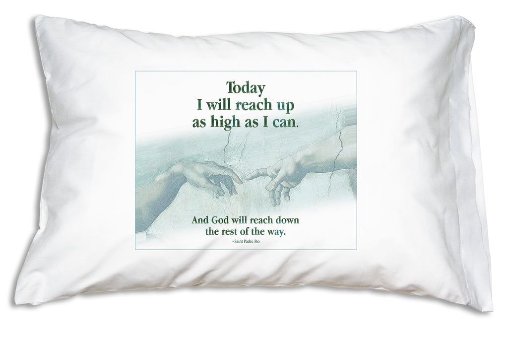 The gift of a Padre Pio's comforting quote on a comfy Prayer Pillowcase is a wonderful way to let someone know you care.
