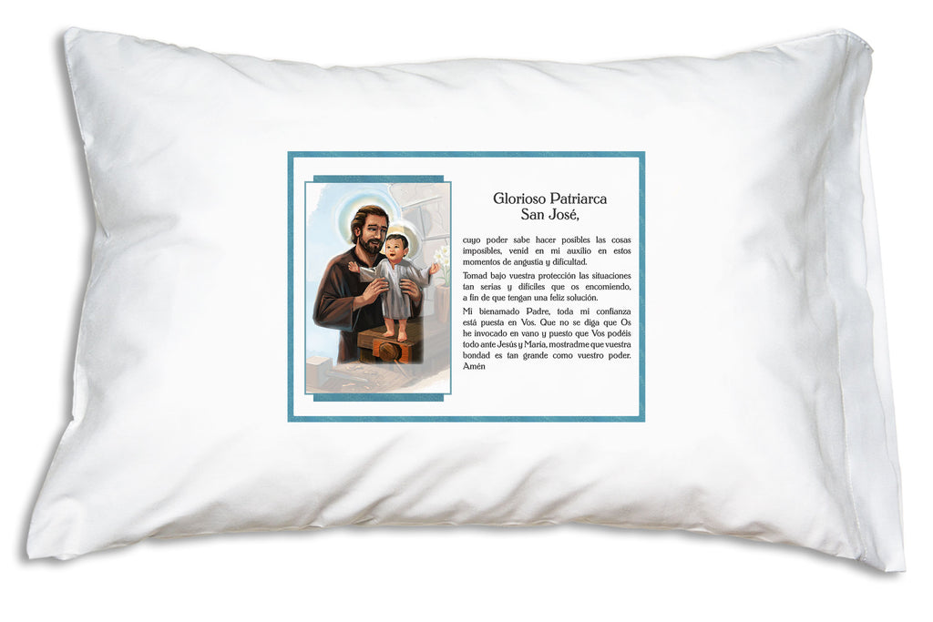 This San José Glorioso Patriarca Pillowcase shares the prayer of devotion Pope Francis has prayed to St. Joseph for over 40 years.