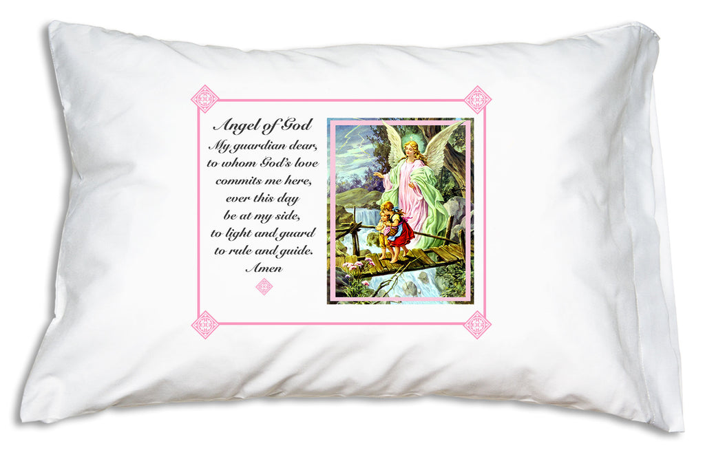 A sweetly devotional design for every Catholic home! Our Traditional Guardian Angel Prayer Pillowcase with Angel of God prayer teaches children to pray to their guardian angels.